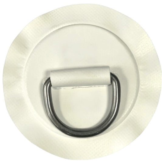 Z6128 - D-ring 53 mm rotondo, materiale PVC bianco