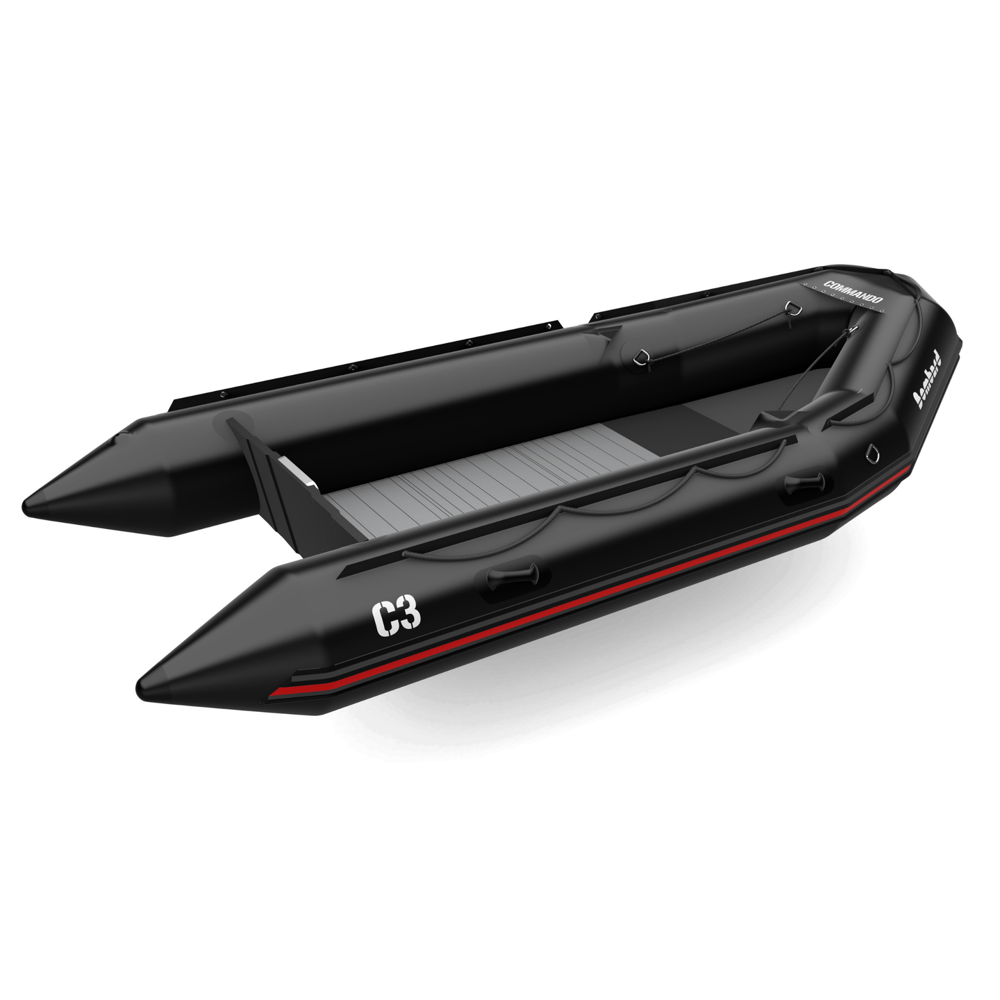 Bombard Commando C3 - rubberboot met deelbare houten kiel en aluminium vlonderdelen