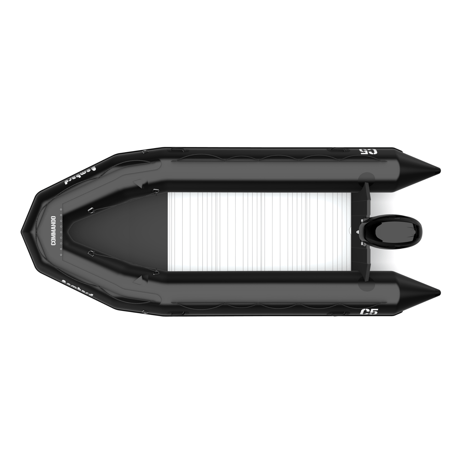 Bombard Commando C5 rubberboot met aluminium vlonderdelen en deelbare houten kiel