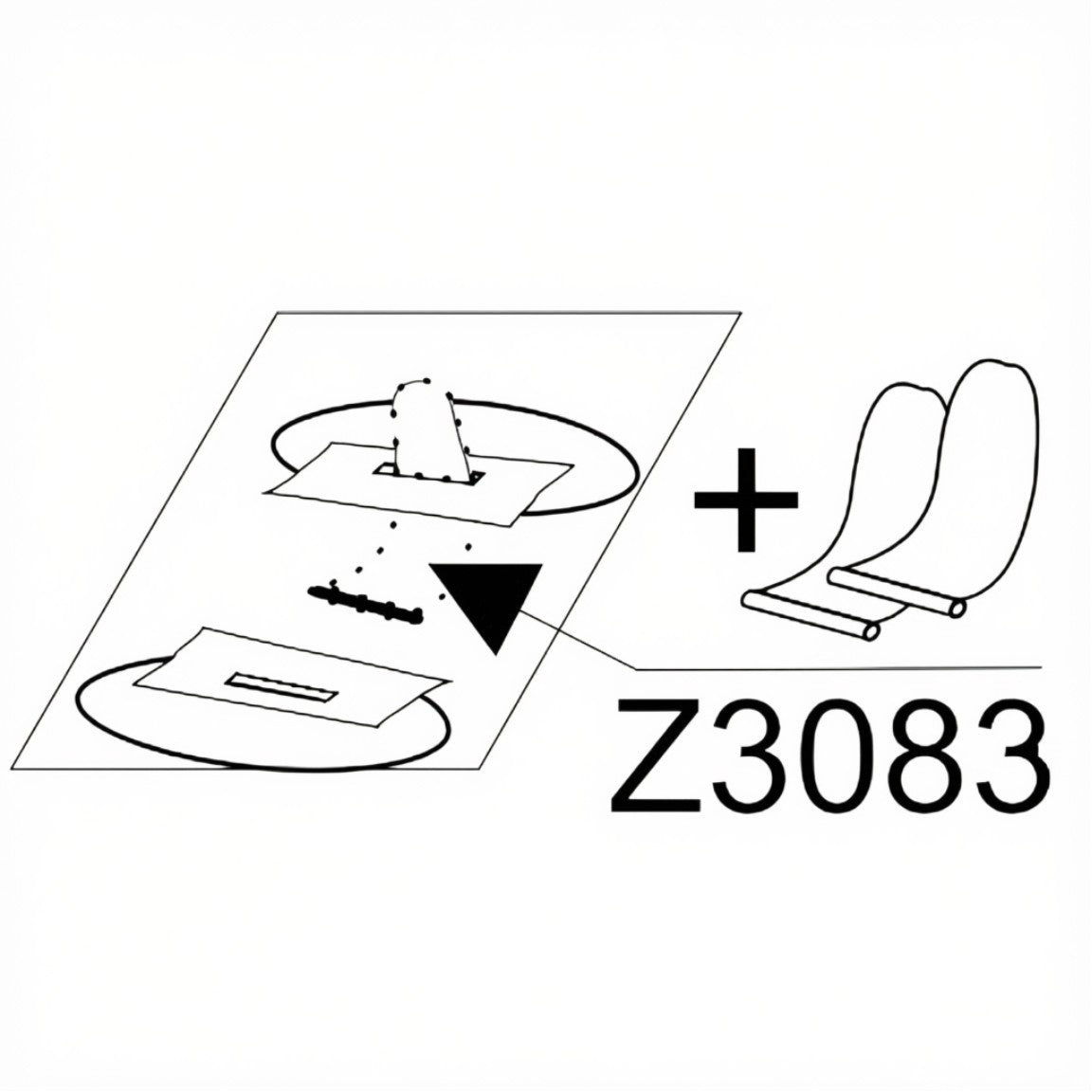 Zodiac Online Shop Z1114 technische tekening van de Z3083 bevestigingsset voor de zitplank van oudere Zodiac Cadet modellen