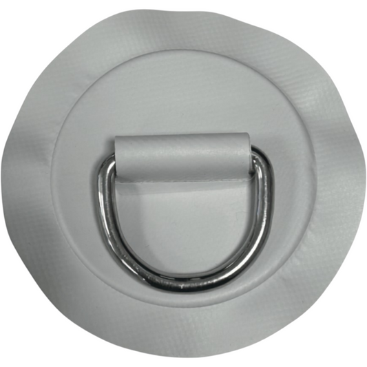 Z2303 - D-ring 53 mm rotondo, materiale PVC grigio chiaro