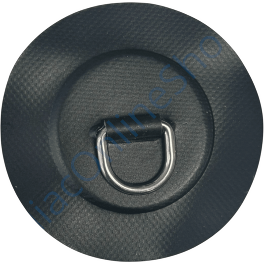 Zodiac Online Shop Z6167 zwarte PVC D-ring patch van 12 cm met 25 mm RVS oog voor rubberboten