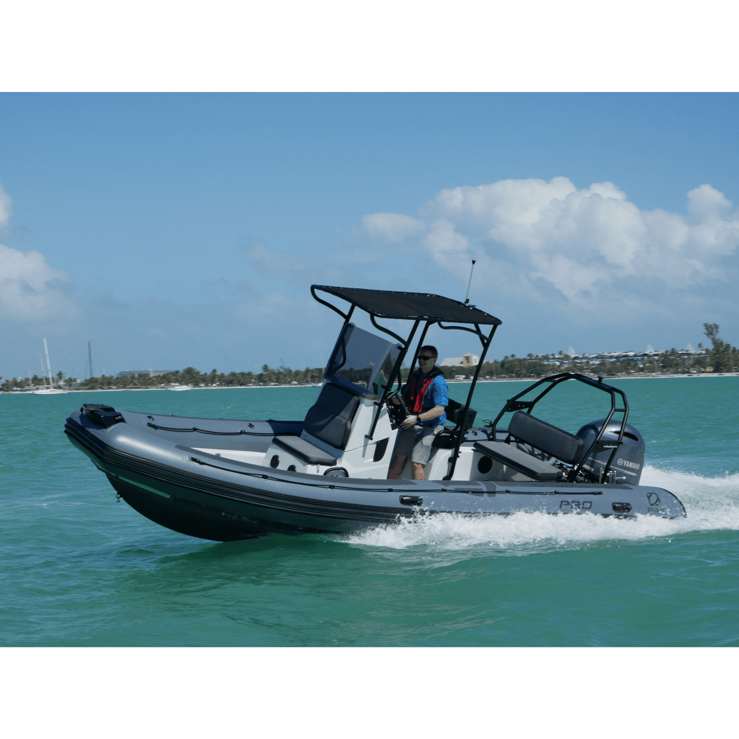 Drijver Zodiac PRO 7 in grijs neopreen hypalon materiaal
